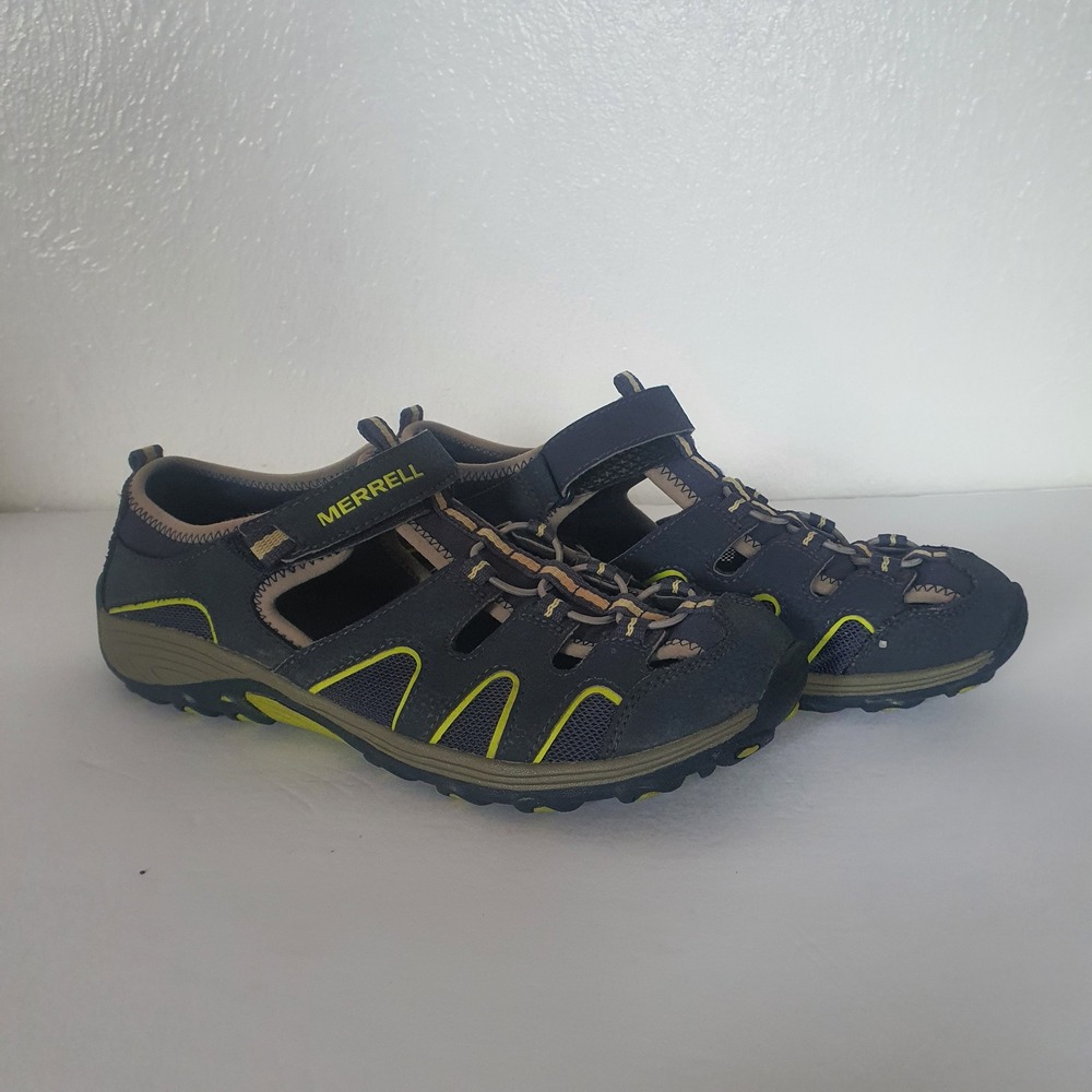Merrell Youth Hydro H2O Hiker Sandals Sz 7M Navy Green Outdoors Boy Girl MY54859
